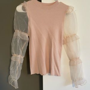Light pink top, princess sleeves